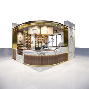 ร้านกาแฟตู้บริการออกแบบตกแต่งภายในที่กำหนดเองภายในแสดงโชว์ - Product Image 4