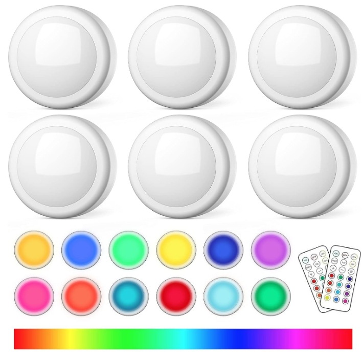 Blanc 2 télécommandes 6 lampes