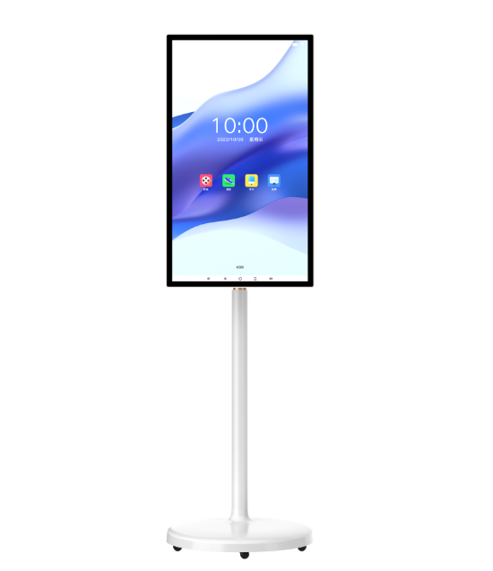 27 Inch Stand by Smart Touch Screen WiFi Projection Floor Standing Built-in Battery Optional 4K Camera Portable TV Monitor