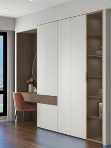 Armoire en bois moderne haut de gamme avec coiffeuse, mobilier de chambre luxueux pour appartement - Product Image 3