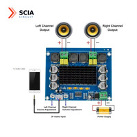 Amplificateur audio numérique de voiture à double canal ORIGINAL Stock XH-M543 TPA3116D2, PCB DC 12V 24V 2X120W, module d'alimentation stéréo professionnel