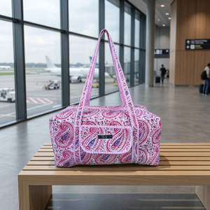 Bolsa de Viaje Deportiva de Lujo con Estampado Paisley, Asas a Rayas, Gran Capacidad, Cierre de Cremallera, Textil de Algodón - Product Image 2