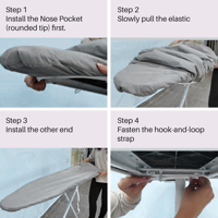 Housse de planche à repasser élastique avec revêtement réfléchissant la chaleur, surface en coton anti-plis pour un repassage rapide, logo OEM pris en charge