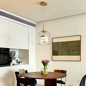 Copper Modern Hanging Glass Decor <b>Light</b> Pendant Lamp Fixture Restaurant <b>Dining</b> Room Home Glass <b>Light</b> Chandelier - Product Image 2