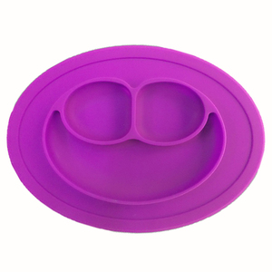 <span class=keywords><strong>Assiette</strong></span> en Silicone pour enfants, Section créative, smiley, avec ventouse, napperon en Silicone pour bébé - Product Image 3