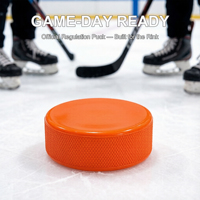 Pucks de hockey orange en vrac, pucks de hockey sur glace en caoutchouc personnalisés avec logo, pucks d'entraînement standard de 76,2 mm