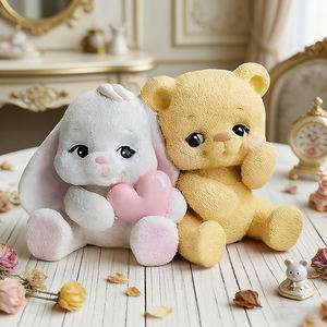 Moldes de Silicona 3D Personalizados con Forma de Oso con Lazo, Moldes para Bolas de Hielo para Decorar Pasteles de Fondant - Product Image 1