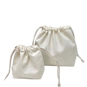 Eco-friendly Natural Cotton Twill <b>Drawstring</b> Dust <b>Bag</b> for Handbag Shoe Custom Logo Printed Canvas Zipper Cosmetic <b>Makeup</b> Pouch - Product Image 1