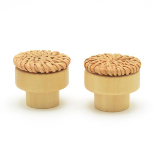 Penjualan Panas Pegangan Kayu Bulat Anyaman Rotan untuk Pintu Kabinet dan Laci - Product Image 5
