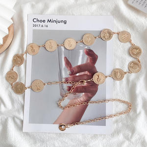 Ouro Metal Link <span class=keywords><strong>Chain</strong></span> Belt para Mulheres Cintura Correntes Chunky Grosso Cadeia Belt para Vestidos Jeans - Product Image 4