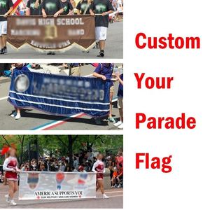 Bandera de Desfile de Alta Calidad para Exteriores, Duradera, de Tela de Poliéster Satinado, Diseño Personalizado, con Borlas y Flecos, Bandera de PVC - Product Image 3