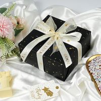 Rouleau de papier cadeau noir - Noir avec des paillettes dorées, design en feuille d'aluminium pour Noël, mariage, anniversaire, fêtes, célébrations