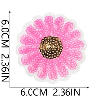 Patch floral à sequins de 6 cm, fleur 3D brillante, appliqué thermocollant, patchs brodés pour vêtements, chaussures, sacs, décoration