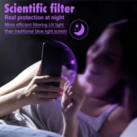 Lot de 2 films de protection d'écran anti-espion, anti-lumière bleue, en céramique souple, violet, compatible iPhone 18