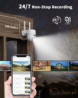 4G EU Version 4G LTE Caméra de sécurité cellulaire filaire extérieure Plug-in pour enregistrement 24/7 360 ° View 2K Color Night Vision