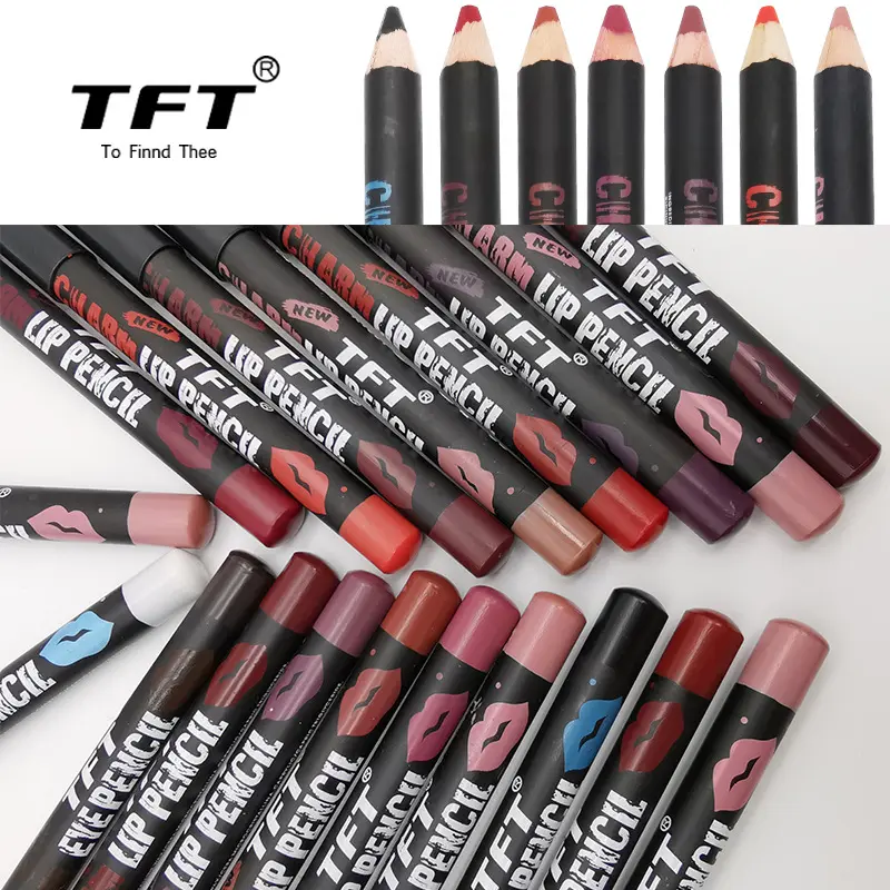 Sıcak satış TFT toptan ruj lipliner ile başlangıç iş için vegan private label mat lipliner makyaj kalem