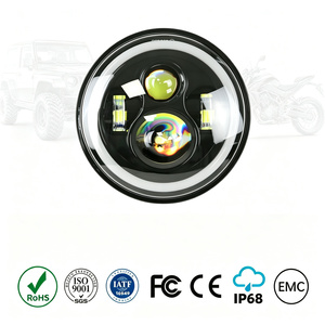 Fari JHS Luces per Moto con Occhi di <span class=keywords><strong>Angelo</strong></span>, Proiettore Bi-LED Rotondo da 7 Pollici, Faro Offroad per Jeep Wrangler Defender Daymaker - Product Image 1