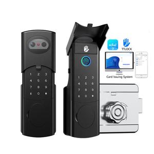 Serrure de porte intelligente extérieure étanche 2 côtés à double empreinte digitale Serrure de porte électronique numérique Serrures électriques Contrôle d'accès - Product Image 1