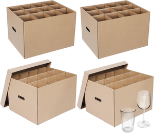 Boîte de déménagement en carton ondulé épais avec poignée pour <span class=keywords><strong>verres</strong></span> à vin et verrerie, pour articles de cuisine et articles ménagers - Product Image 1