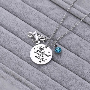 Loftily de la joyería de piedra encantos de acero inoxidable cree que podría así ¿inspirador en Collar de plata de la joyería - Product Image 2