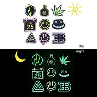 Nouveau design – Patch brodé lumineux « Sourire » à thermocoller pour vêtements
