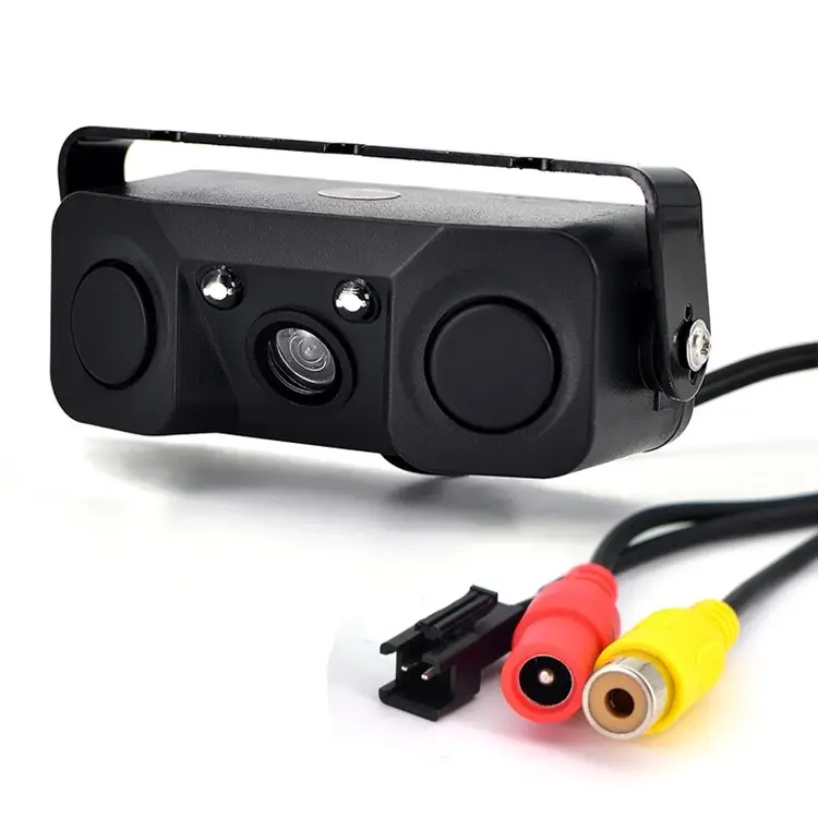 3 in 1 araba park sensörü araba ters yedekleme arka görüş kamerası 2 Radar dedektörü sensörleri göstergesi Buzzer araba alarmı kamera