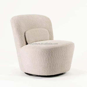 Fauteuil pivotant moderne en tissu bouclé pour appartement, hôtel, bureau, salon, hall d'accueil, réception, événement - Product Image 5