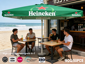 Parasol de terrasse extérieur 4x4m moderne, pliable, léger, imperméable, écologique, facile à ouvrir, avec logo <span class=keywords><strong>Heineken</strong></span> - Product Image 1