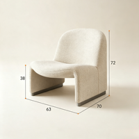 Fauteuil de salon en tissu Wabi Sabi, fauteuil d'appoint moderne et minimaliste pour salon, chambre à coucher, style nordique, canapé paresseux, fauteuil individuel
