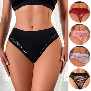 Women's Underwear Sexy Hollow Rose Jacquard Large Size Briefs
