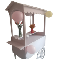 2025 Neuer Stil Maßgefertigte Blumen-Süßigkeiten-Wagen mit Rädern für Hochzeiten, Kinder, Weihnachten, Dessert-Party-Dekoration