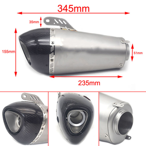 Tubo de Escape Universal para Motocicleta CHMotor Alpha, Silenciador de Fibra de Carbono, DB Killer, <span class=keywords><strong>ATV</strong></span>, Pit Dirt, 300cc, 600cc, <span class=keywords><strong>1000cc</strong></span>, Moto Deportiva - Product Image 2