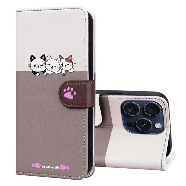 Cute Cartoon Pattern Phone case for iPhone 15 Pro Max Leather Wallet Phone case Luxury for iPhone 11 12 13 14 15