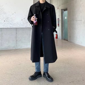 Manteau <span class=keywords><strong>trench</strong></span> élégant pour <span class=keywords><strong>homme</strong></span>, nouvelle collection 2021, version coréenne mi-longue printemps, décontracté, double boutonnage, style étudiant - Product Image 2