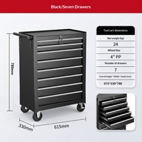 Chariot de rangement mobile robuste à 7 niveaux et 7 tiroirs, OEM 61,5 cm, pour l'organisation quotidienne des outils et quincaillerie en usine