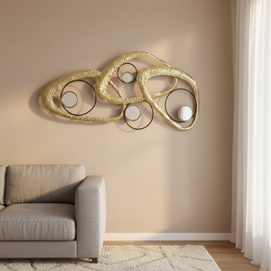 Panneau mural miroir personnalisé pour entrée, accent décoratif pour la maison, 108,59*3,81*52,07 CM, miroir décoratif mural en feuille d'or brillante - Product Image 1