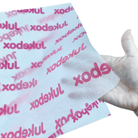 Papier de soie blanc recyclé de 30 g avec ruban et autocollant en gros pour vêtements avec logo personnalisé imprimé