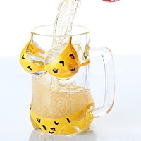 재미있는 비키니 맥주잔 320ml, 브라와 팬티 디자인의 독창적인 유리 맥주컵, 파티, 바, 선물용 (빨간색 & 노란색)