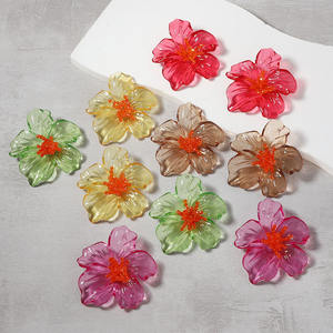 Pendientes de Moda con Diseño de Flor Colorida en Acrílico Transparente y Resina Plástica, Estilo Moderno - Product Image 6