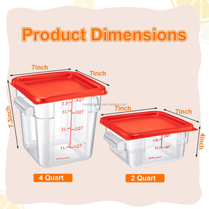 Kín niêm phong Stackable nhựa <span class=keywords><strong>container</strong></span> thực phẩm với nắp an toàn nhà hàng thương mại nhà bếp thực phẩm lưu trữ <span class=keywords><strong>container</strong></span> - Product Image 2