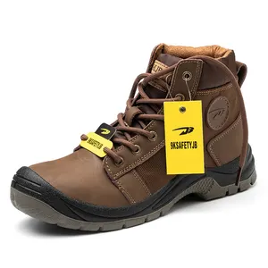 Botas de seguridad con punta de acero para hombre, zapatos antideslizantes a prueba de perforaciones para el trabajo