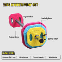Ensemble de poids de barre réglable en caoutchouc de 20 kg, personnalisation directe d'usine OKPRO