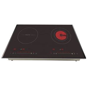 New Design Kitchen Appliance Cooking Surface 2 Burner Black Glass Built-in Hybrid Combination Hob - Product Image 1