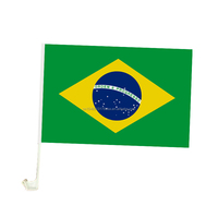 Drapeau de voiture suspendu en polyester imprimé numériquement 12''x18'' à séchage rapide, avec logo personnalisé et mât en plastique, pour cadeaux de mariage et mariages