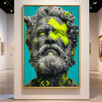 Vente de gros Peinture décorative en verre moderne de luxe personnalisée Sculpture abstraite Oeuvre d'art pour la maison et la galerie