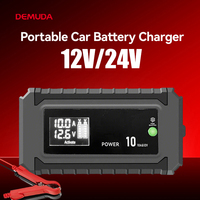 Chargeur de batterie au lithium rechargeable 12v 24v 10a automatique Lifepo4 10 ampères, chargeur de batterie de voiture portable