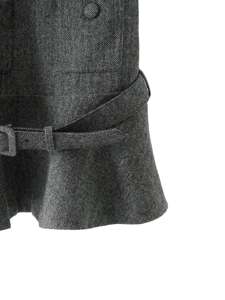 S~P 2026 Nuovo Abito Primaverile in Lana di Pecora <span class=keywords><strong>Grigio</strong></span> Misto con Motivo a Spina di Pesce Profumato e Cintura - Product Image 6