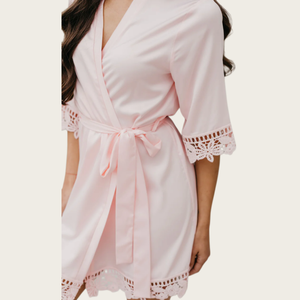 Albornoces de Bambú Personalizados al por Mayor, Albornoces de Spa Elegantes y de Lujo, Albornoces de Modal con Encaje, Vestido de Lujo de Dos Piezas, Ropa de Dormir para Mujer - Product Image 4