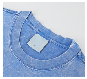 T-shirt a maniche corte in cotone puro 300g, lavaggio effetto invecchiato, vestibilità ampia, stile retrò americano, pronta consegna <span class=keywords><strong>e</strong></span> personalizzabile - Product Image 4
