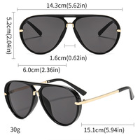 Nouvelles Lunettes de Soleil Unisexe Tendance Anti-UV400 avec Monture PC Intégrale et Double Pont pour la Conduite et le Cyclisme en Extérieur
